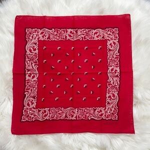Vintage Soft Color Fast 100% Cotton Red Bandana